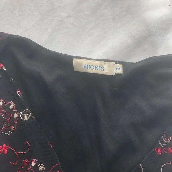 Ricki's Black Floral Embroidered Camisole with Pink Accents - Picture 5 of 7
